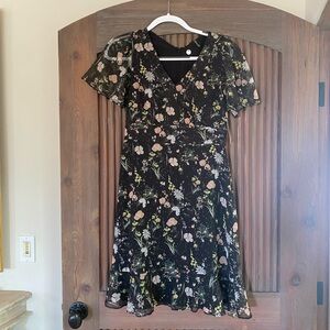 Margaret O’Leary black floral dress